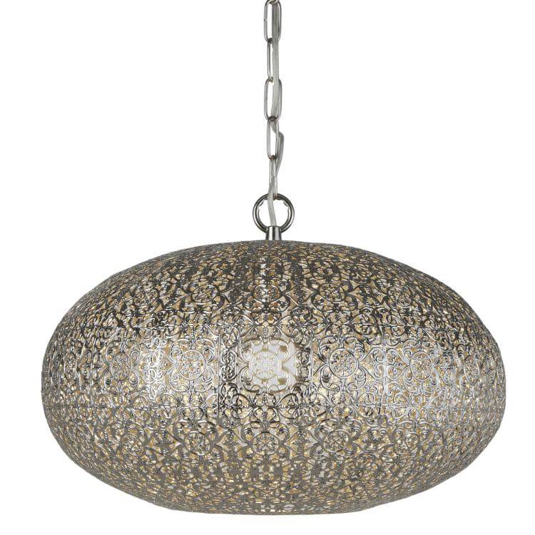 Searchlight 1 Light Moroccan Pendant Nickel - Comet Lighting