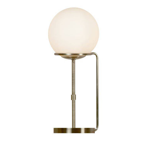 Searchlight 1 Light Table Lamp Brass White Glass Shades - Comet Lighting