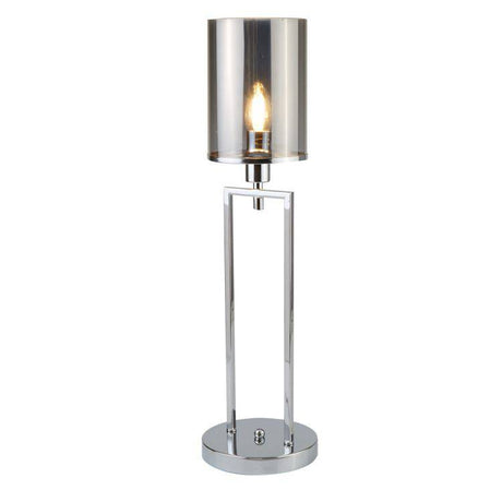 Searchlight 1 Light Table Lamp Chrome Glass Shades - Comet Lighting