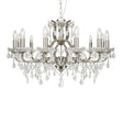 Searchlight 12 Light Chandelier Crystal Drops Silver - Comet Lighting