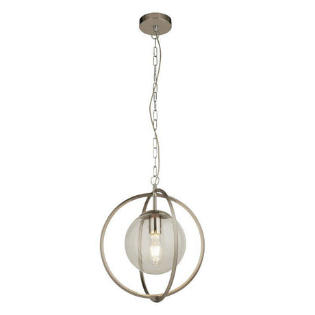 Searchlight 1Lt Pendant| Satin Silver And Clear - Comet Lighting