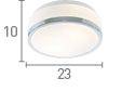 Searchlight 2 Light Flush Fitting Opal Glass Shade Chrome Trim - Comet Lighting