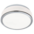 Searchlight 2 Light Flush Glass Shade Silver Trim 230mm - Comet Lighting