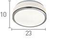 Searchlight 2 Light Flush Glass Shade Silver Trim 230mm - Comet Lighting