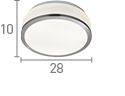 Searchlight 2 Light Flush Glass Shade Silver Trim - Comet Lighting