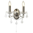 Searchlight 2 Light Wall Bracket Crystal Drops Trim Silver - Comet Lighting