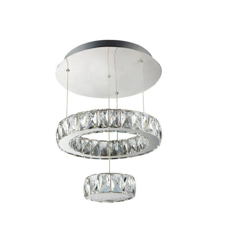 Searchlight 2 Tier Ceiling Flush Chrome Glass - Comet Lighting