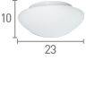 Searchlight 23cm White Flush Fitting Opal Glass - Comet Lighting