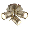 Searchlight 3 Light Bathroom Spot Plate Brass - Comet Lighting