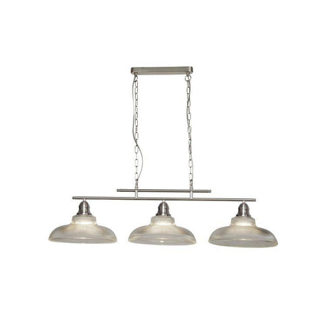 Searchlight 3 Light Ceiling Bar| Antique Brass| Crystal Glass Shades| Adjustable Height - Comet Lighting