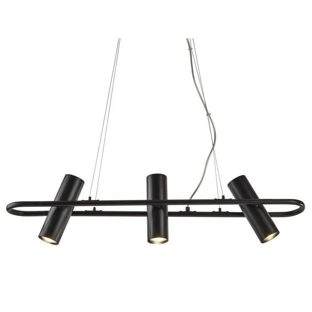 Searchlight 3 Light Cylinder Shade Pendant Bar Black - Comet Lighting