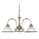 Searchlight 3 Light Fitting Glass Brass - Comet Lighting