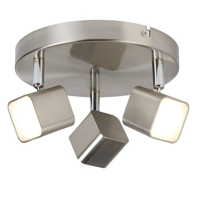 Searchlight 3 Light LED Square Spot Plate Silver - Comet Lighting