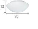 Searchlight 35cm White Flush Fitting Opal Glass - Comet Lighting