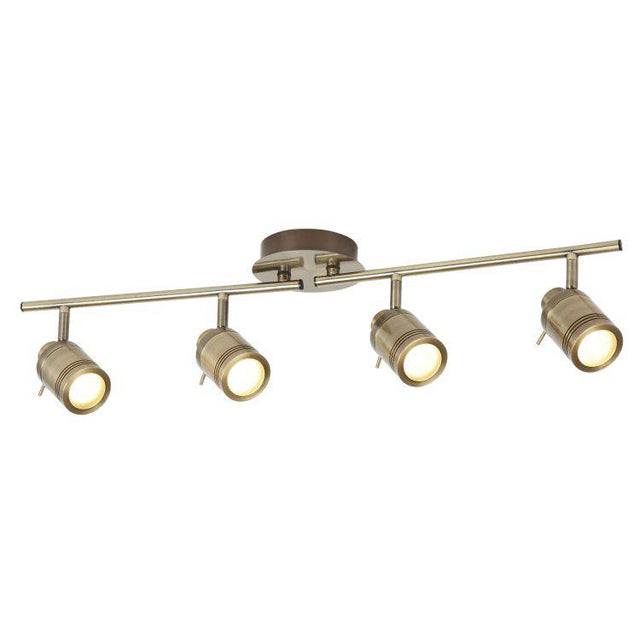 Searchlight 4 Light Bathroom Split-Bar Brass - Comet Lighting