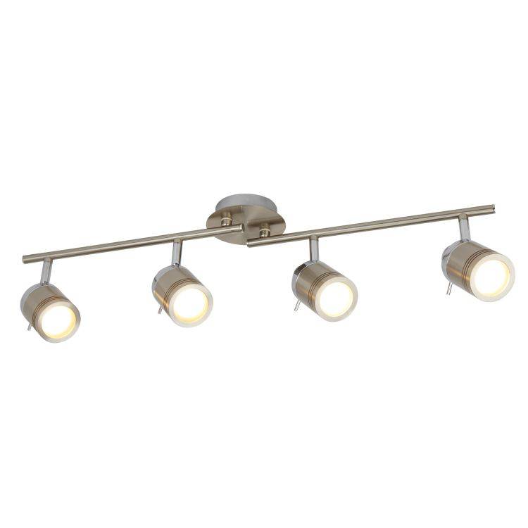 Searchlight 4 Light Bathroom Split-Bar Silver - Comet Lighting