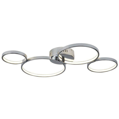 Searchlight 4 Ring LED Ceiling Flush Chrome - Comet Lighting