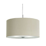 Searchlight 40cm Drum Pleat Cream 3 Light Pendant Glass Diffuser - Comet Lighting