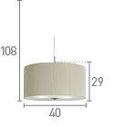 Searchlight 40cm Drum Pleat Cream 3 Light Pendant Glass Diffuser - Comet Lighting