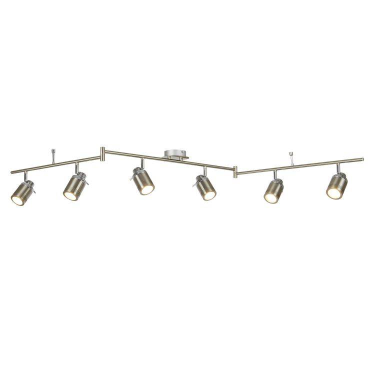 Searchlight 6 Light Bathroom Split-Bar Silver - Comet Lighting