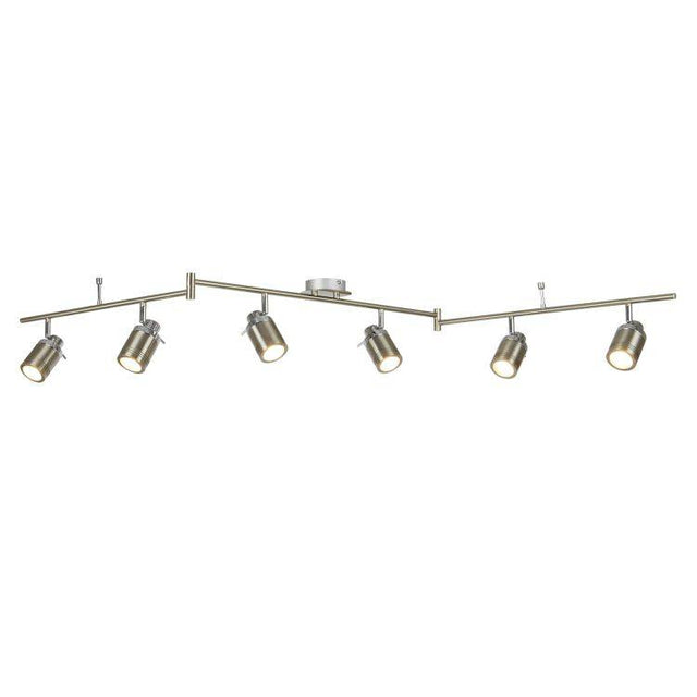 Searchlight 6 Light Bathroom Split-Bar Silver - Comet Lighting