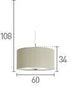 Searchlight 60cm Drum Pleat Cream 3 Light Pendant Glass Diffuser - Comet Lighting