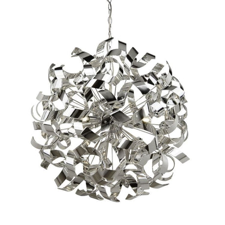 Searchlight 6Lt Curls Pendant| Metal| Chrome - Comet Lighting