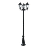 Searchlight Alex Black 3 Light Outdoor Post Lamp Glass - Comet Lighting