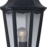 Searchlight Alex Black Half Outdoor Wall Light Glass - Comet Lighting