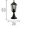 Searchlight Alex Black Outdoor Pedestal Lamp Glass - Comet Lighting