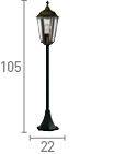 Searchlight Alex Black Outdoor Small Post Lamp Glass - Comet Lighting