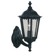 Searchlight Alex Black Outdoor Wall Light Glass - Comet Lighting