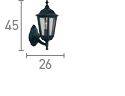 Searchlight Alex Black Outdoor Wall Light Glass - Comet Lighting