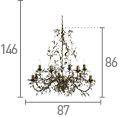 Searchlight Almandite Brown Gold 12 Light Chandelier Crystal - Comet Lighting