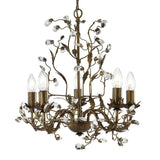 Searchlight Almandite Brown Gold 5 Light Chandelier Crystal - Comet Lighting