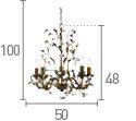 Searchlight Almandite Brown Gold 5 Light Chandelier Crystal - Comet Lighting