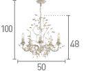 Searchlight Almandite Cream Gold 5 Light Chandelier Crystal - Comet Lighting