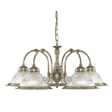 Searchlight American Diner Brass 5 Light Fitting Glass - Comet Lighting