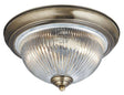 Searchlight American Diner Brass Flush Ribbed Glass - Comet Lighting