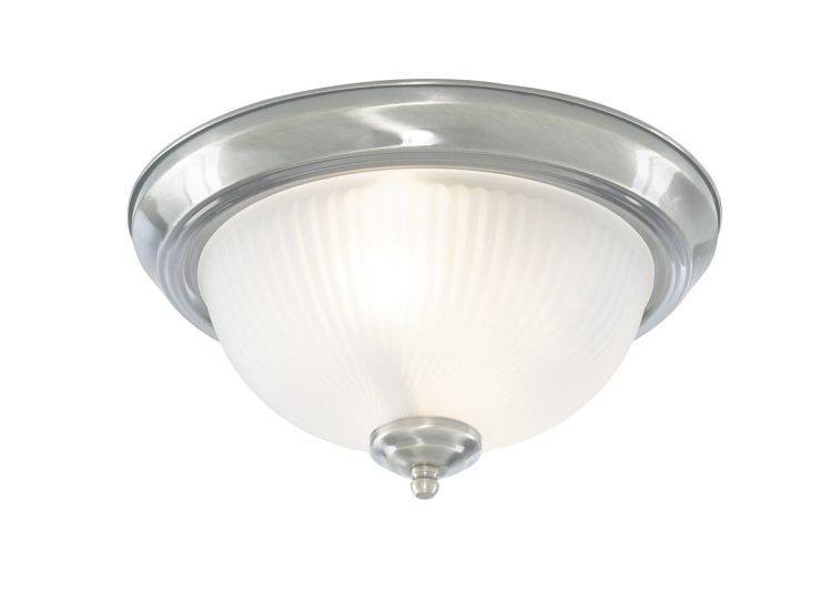 Searchlight American Diner Silver Flush Ribbed Glass - Comet Lighting