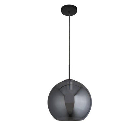 Searchlight Amsterdam Ceiling Pendant - Black Metal & Smoked Glass - Comet Lighting