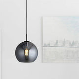 Searchlight Amsterdam Ceiling Pendant - Black Metal & Smoked Glass - Comet Lighting