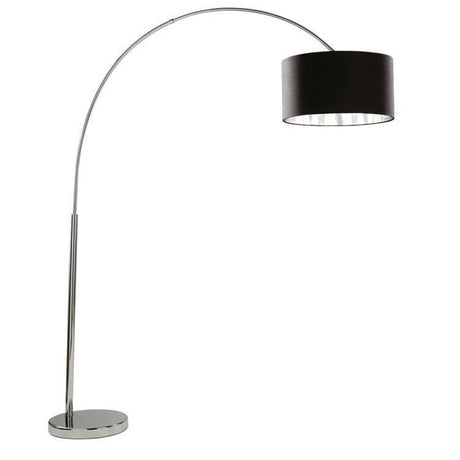 Searchlight Arcs Chrome Floor Lamp Black Shade - Comet Lighting