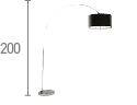 Searchlight Arcs Chrome Floor Lamp Black Shade - Comet Lighting