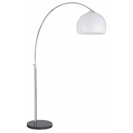 Searchlight Arcs Chrome Floor Lamp White Dome Shade - Comet Lighting