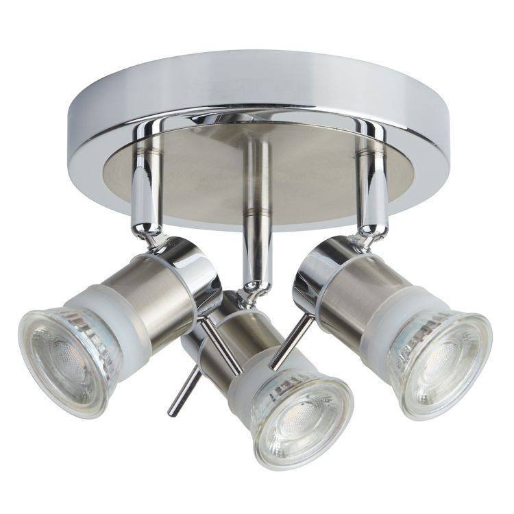 Searchlight Aries Chrome Silver 3 Light Spotlight - Comet Lighting