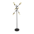 Searchlight Armstrong 6Lt Floor Lamp Black And Satin Brass - Comet Lighting