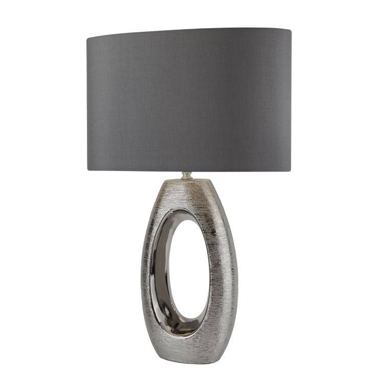 Searchlight Artisan 1Lt Chrome Oval Base Table Lamp - Comet Lighting