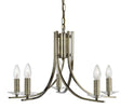 Searchlight Ascona Brass 5 Light Fitting Glass - Comet Lighting