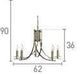 Searchlight Ascona Brass 5 Light Fitting Glass - Comet Lighting